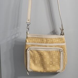 Liz & Co Yellow and Cream Crossbody Bag with Woven Design